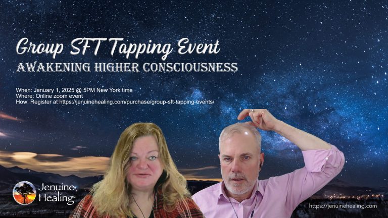 Thumbnail image for the Awakening Higher Consciousness group SFT tapping event featuring Jen Ward and Marvin Schneider