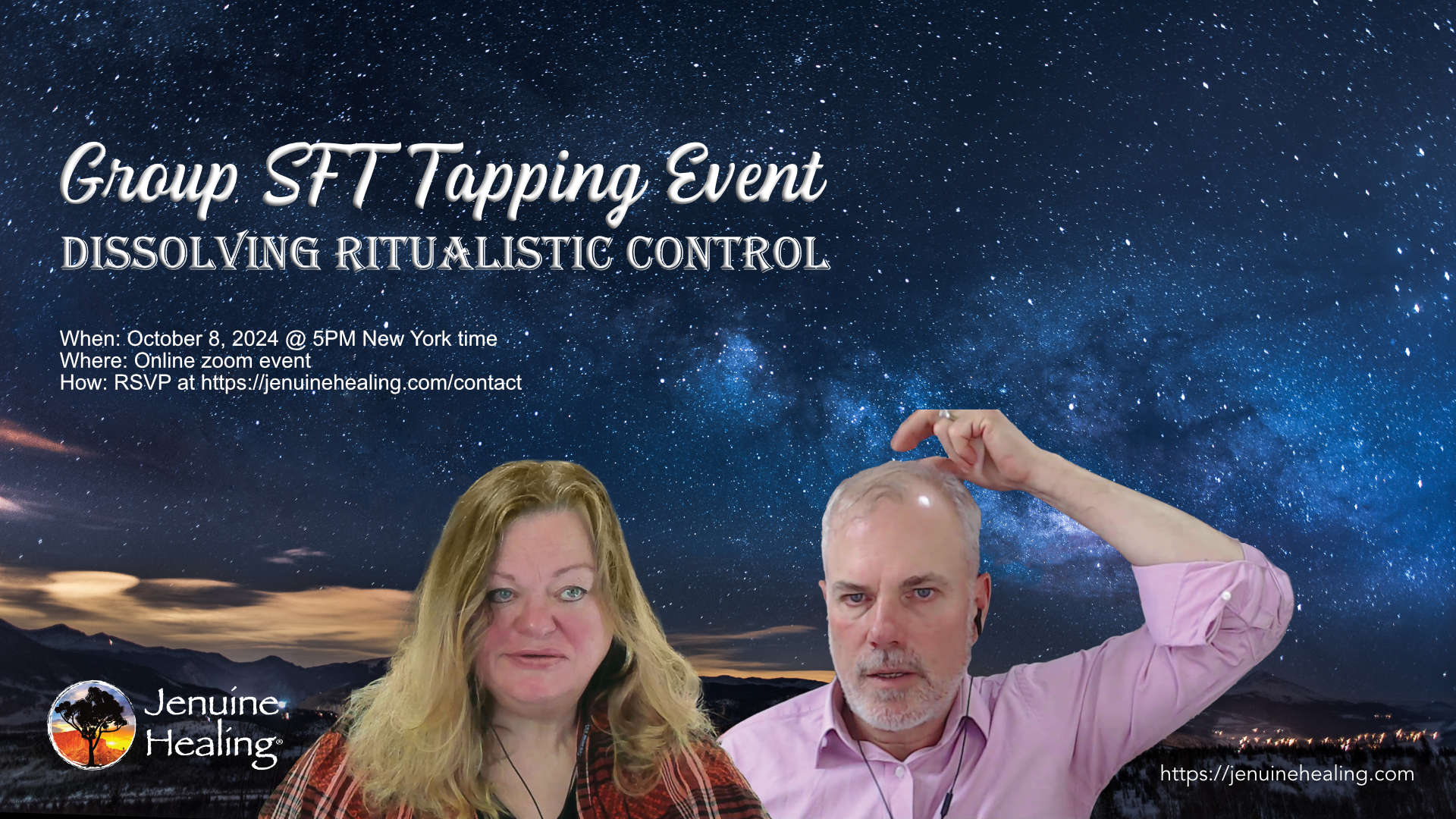 Thumbnail image for the Dissolving Ritualistic Control Jenuine Healing group SFT tapping event