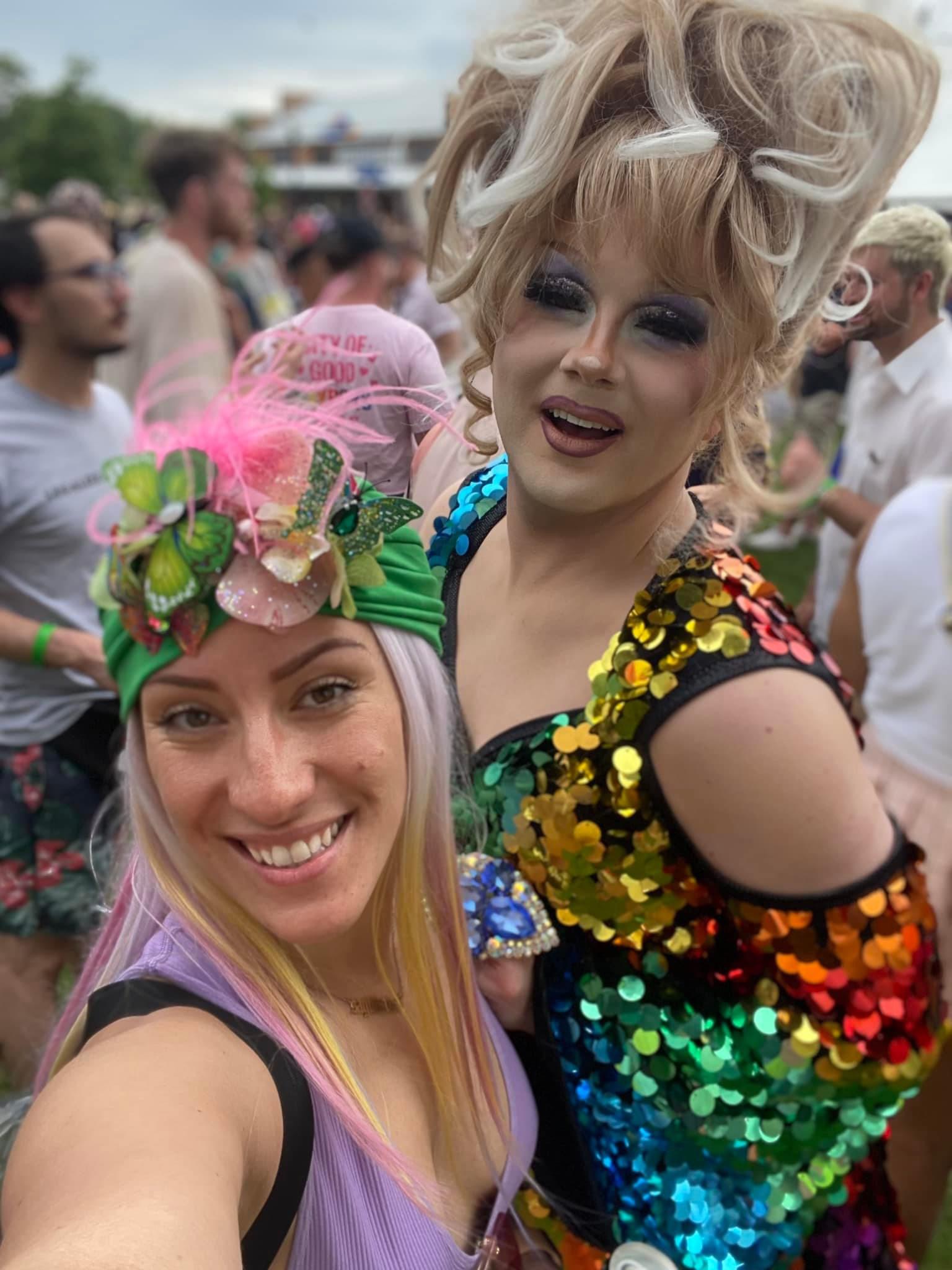 Photo of two people in carnival dress