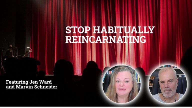 Thumbnail image for the Jenuine Healing Stop Habitually Reincarnating masterclass pay per video product catalog featuring Jen Ward and Marvin Schneider