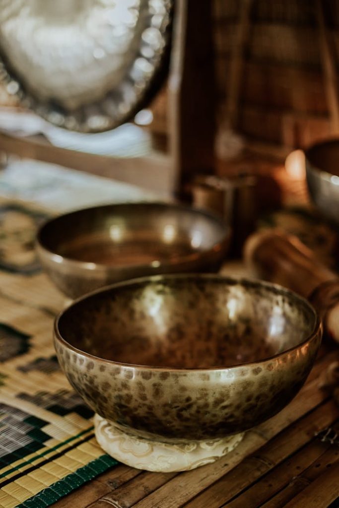 Close up photo of a Tibetan singing bowl